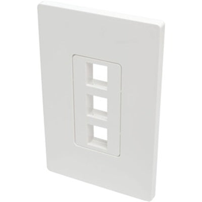 Single-Gang 3-Port Wall Plate Keystone Cat5/6 USB HDMI Dport RCA