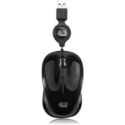 Retractable Cord Mouse Black