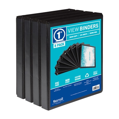 Econo Bnd 1" View Black 8pk