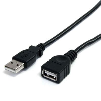 The USBEXTAA3BK 3foot USB Extension Cable (AA) features 1 USB A male connector and 1 USB A female connector extending the connection between USB 2.0 devices by up to 3 feet.